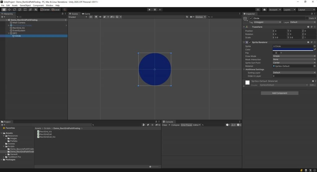 Add an NPC using simple 2d circle sprite